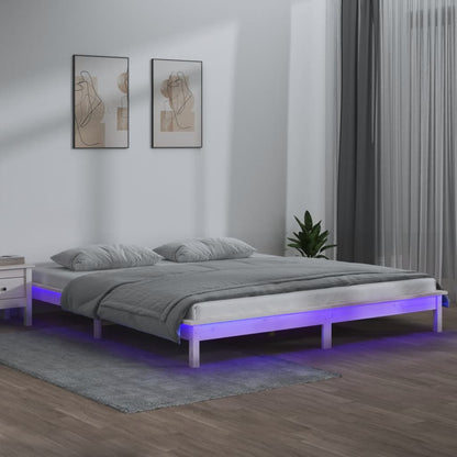 Rám Postele S Led Černý Small Single Masivní Dřevo