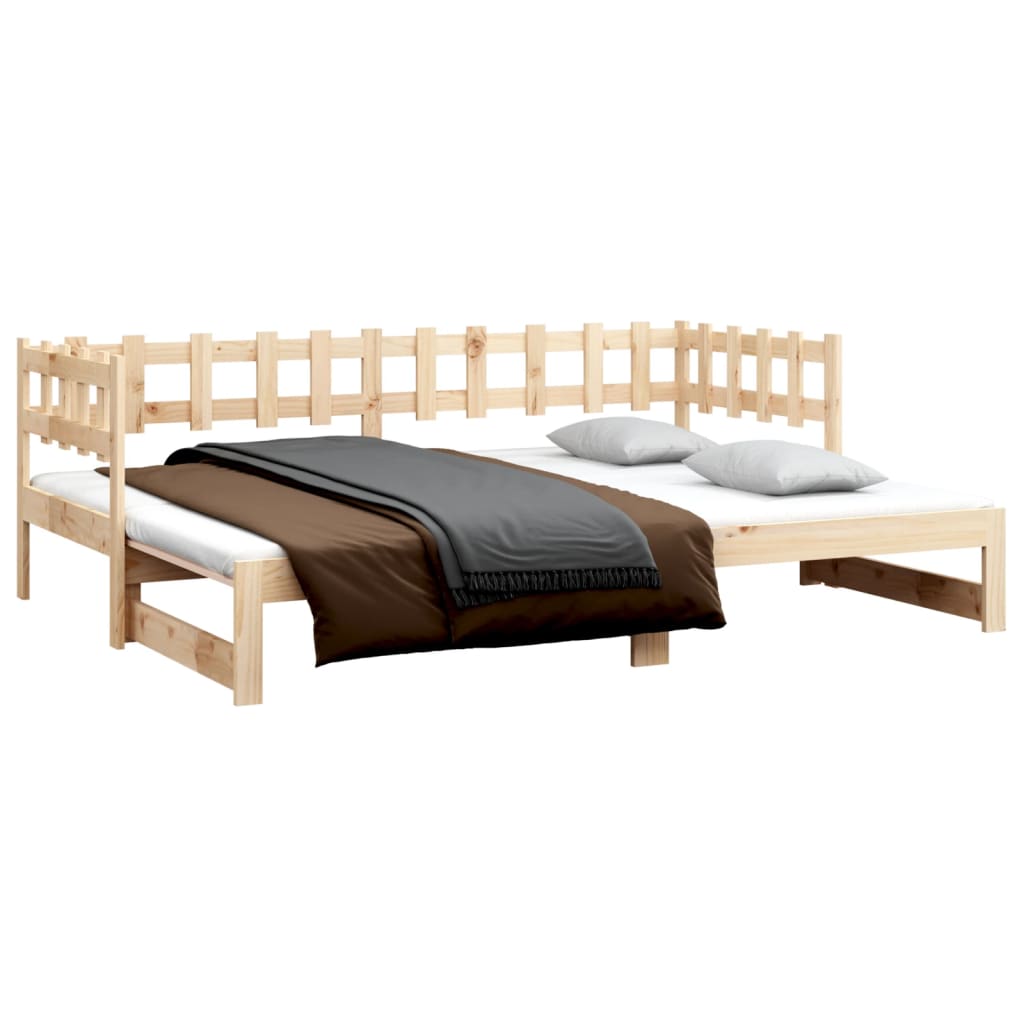 Výsuvná Postel 2X (80 X 200) Cm Masivní Borové Dřevo