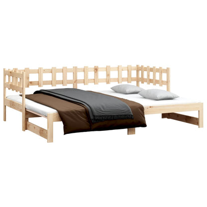 Výsuvná Postel 2X (80 X 200) Cm Masivní Borové Dřevo