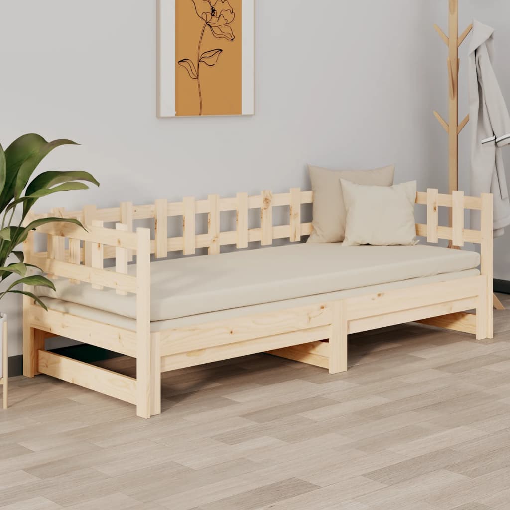 Výsuvná Postel 2X (80 X 200) Cm Masivní Borové Dřevo
