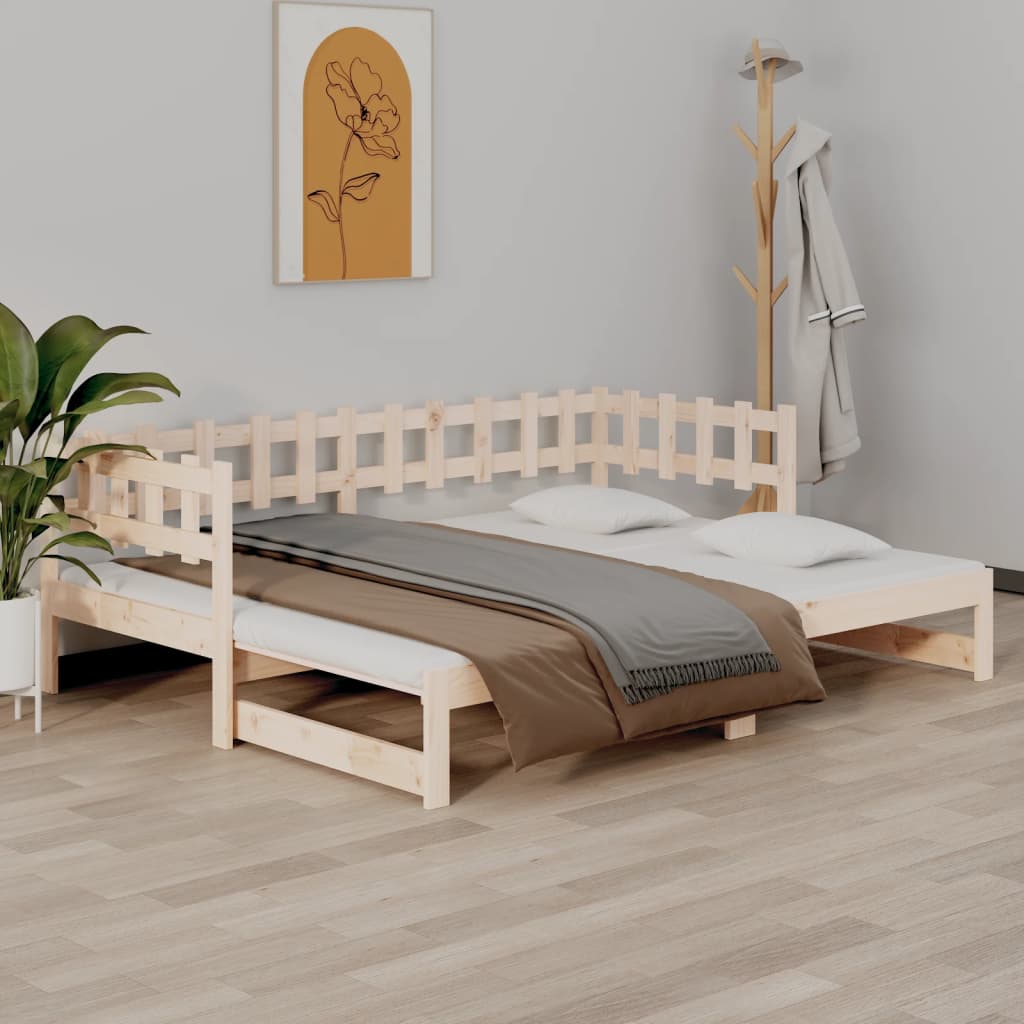 Výsuvná Postel 2X (80 X 200) Cm Masivní Borové Dřevo