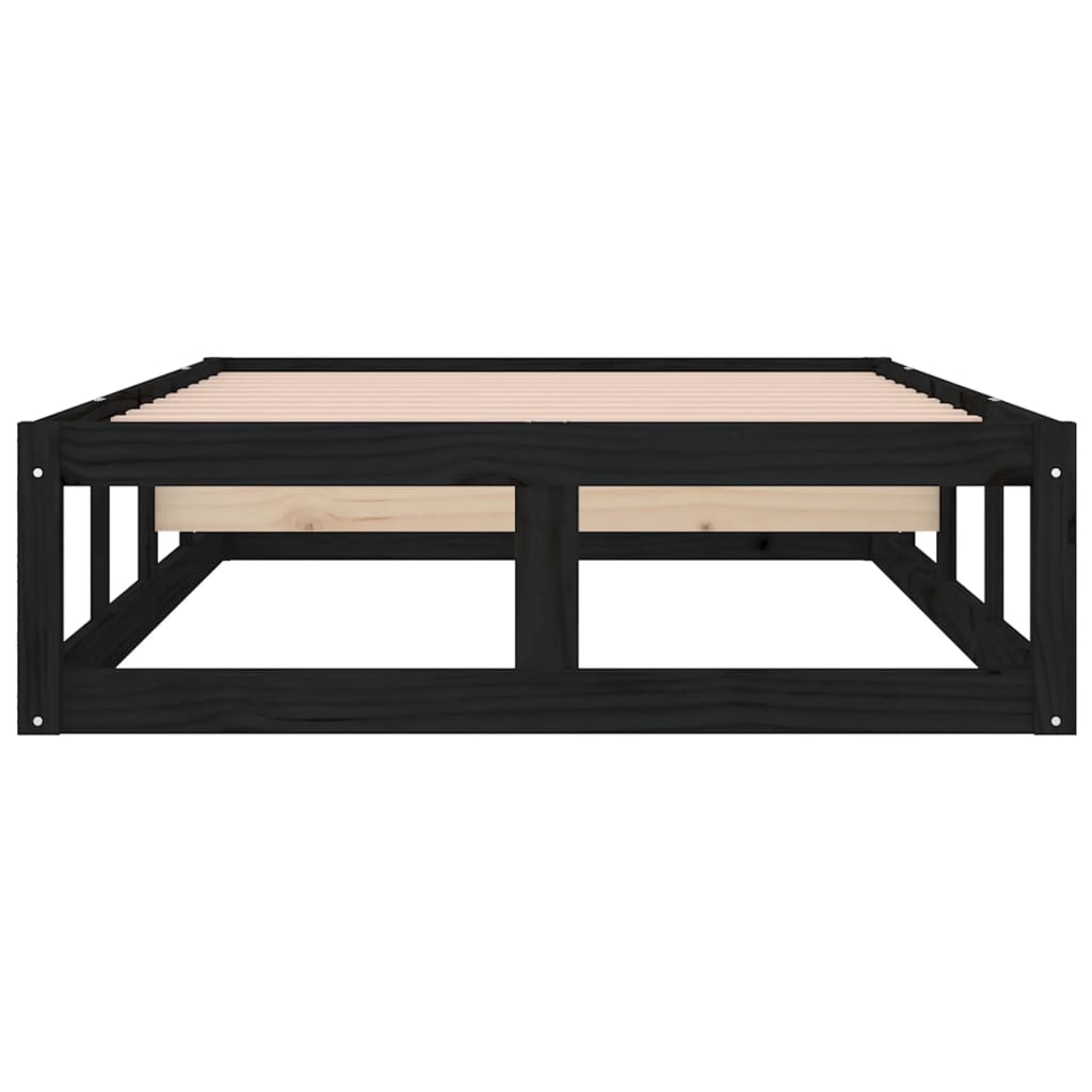 Rám Postele Černý 90 X 200 Cm Masivní Dřevo