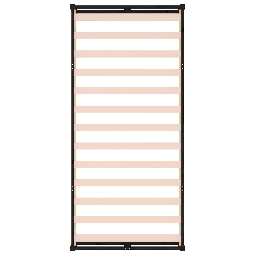 Rám Postele Černý 90 X 200 Cm Masivní Dřevo
