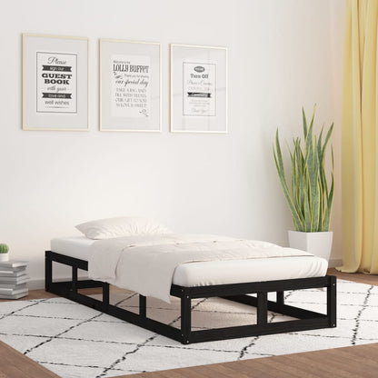 Rám Postele Černý 90 X 200 Cm Masivní Dřevo