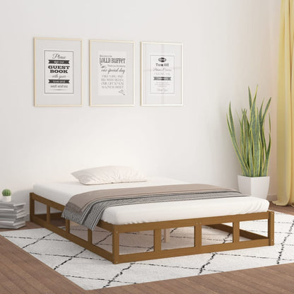 Rám Postele Medově Hnědý 150 X 200 Cm King Size Masivní Dřevo