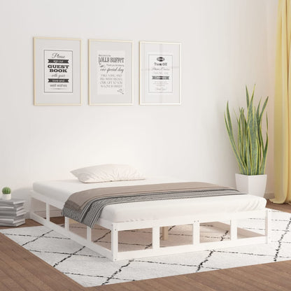 Rám Postele Bílý 160 X 200 Cm Masivní Dřevo