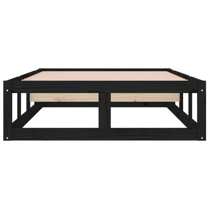 Rám Postele Černý 75 X 190 Cm Small Single Masivní Dřevo