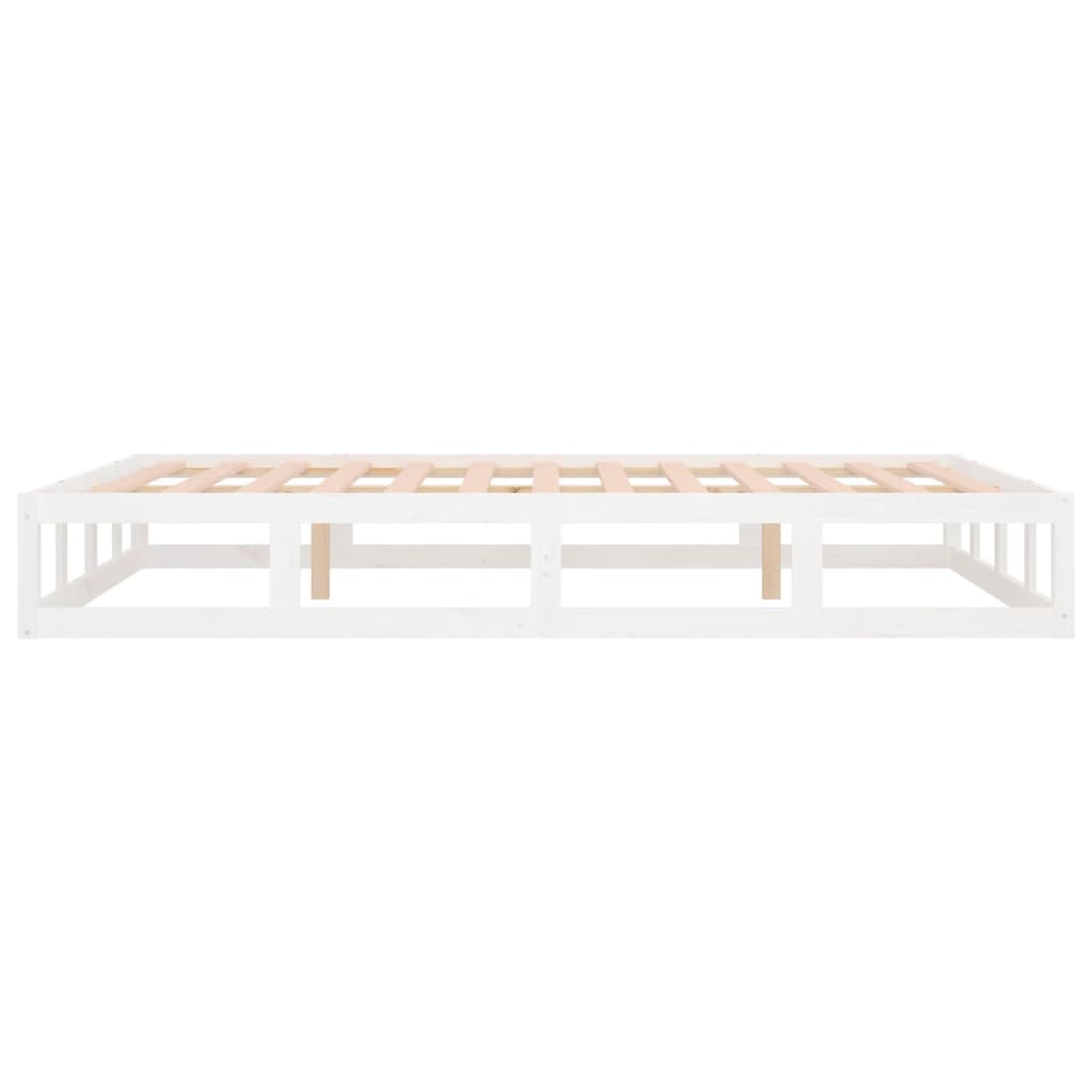 Rám Postele Bílý 140 X 190 Cm Masivní Dřevo