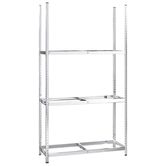 3Patrový Regál Na Pneumatiky Stříbrný 110 X 40 X 200 Cm Ocel