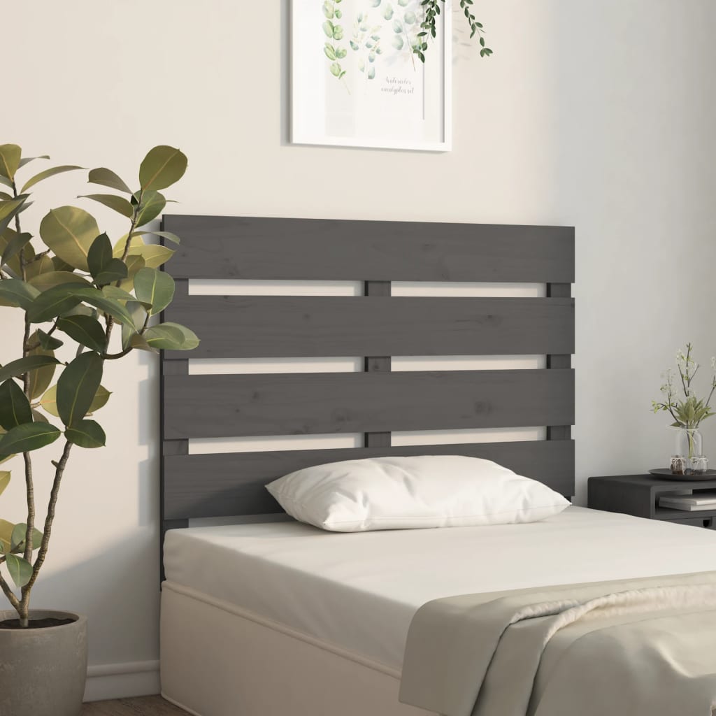 Čelo Postele Šedé 100 X 3 X 80 Cm Masivní Borovice