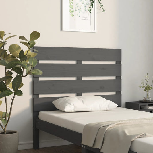Čelo Postele Šedé 100 X 3 X 80 Cm Masivní Borovice