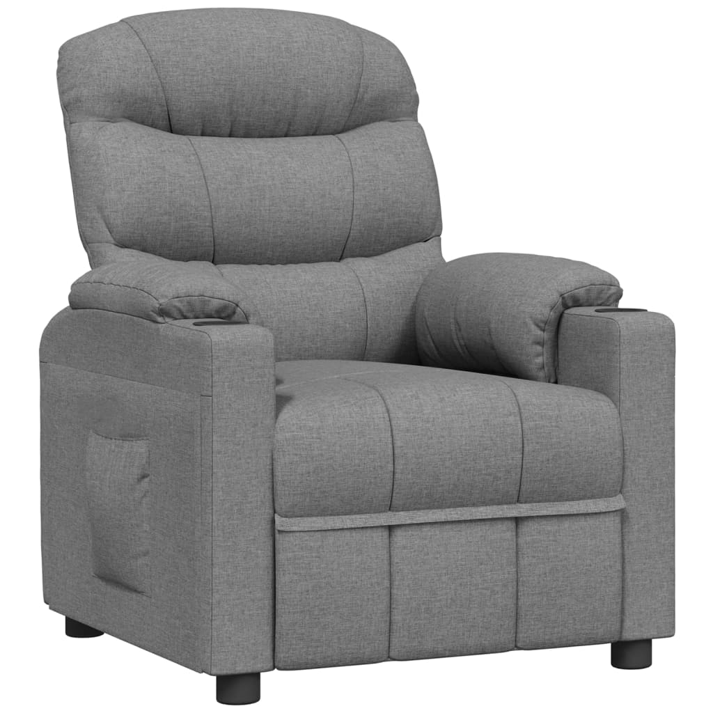 Polohovací Křeslo Světle Šedé Textil