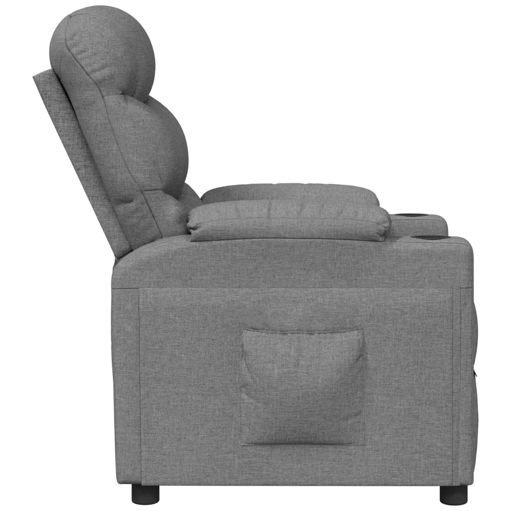Polohovací Křeslo Světle Šedé Textil