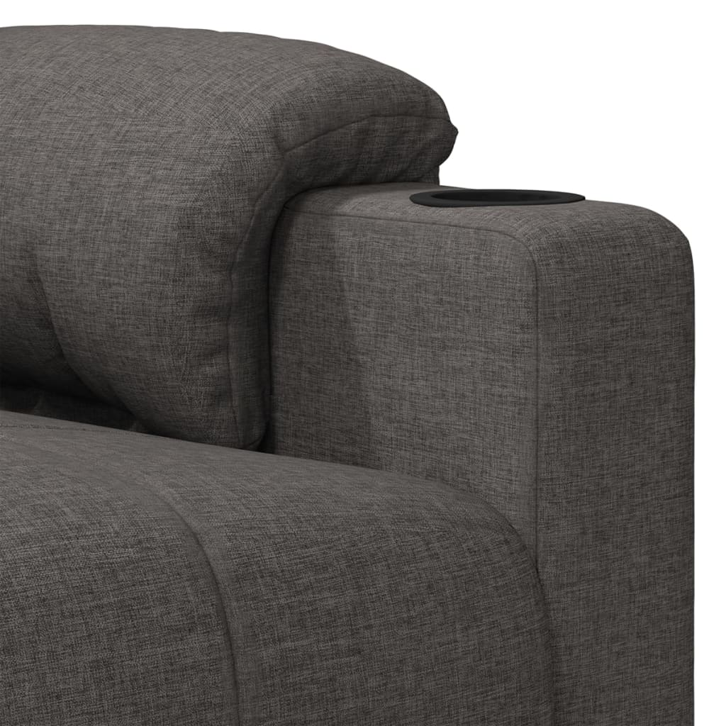 Polohovací Křeslo Tmavě Šedé Textil