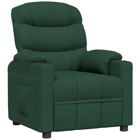 Polohovací Křeslo Tmavě Zelené Textil