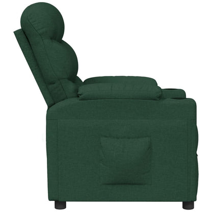 Polohovací Křeslo Tmavě Zelené Textil