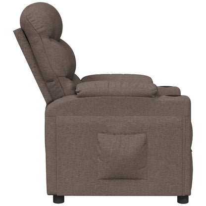 Polohovací Křeslo Taupe Textil