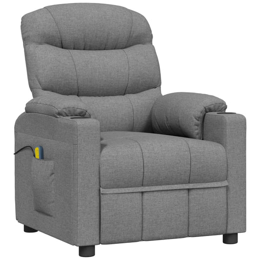 Masážní Křeslo Světle Šedé Textil