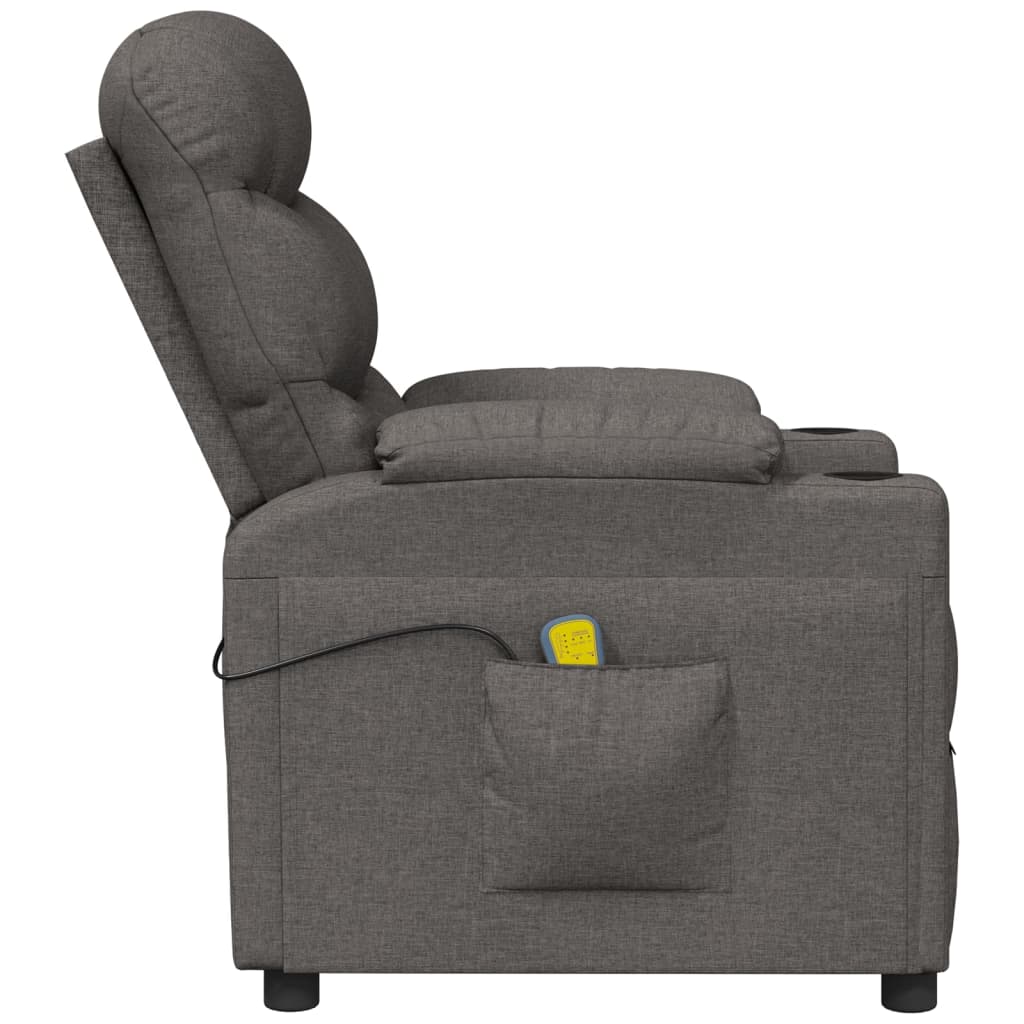 Masážní Křeslo Tmavě Šedé Textil