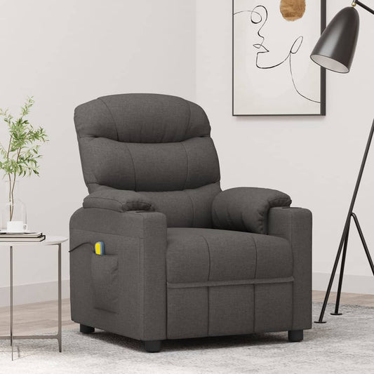 Masážní Křeslo Tmavě Šedé Textil