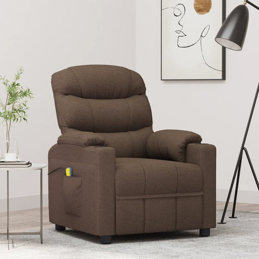 Masážní Křeslo Hnědé Textil