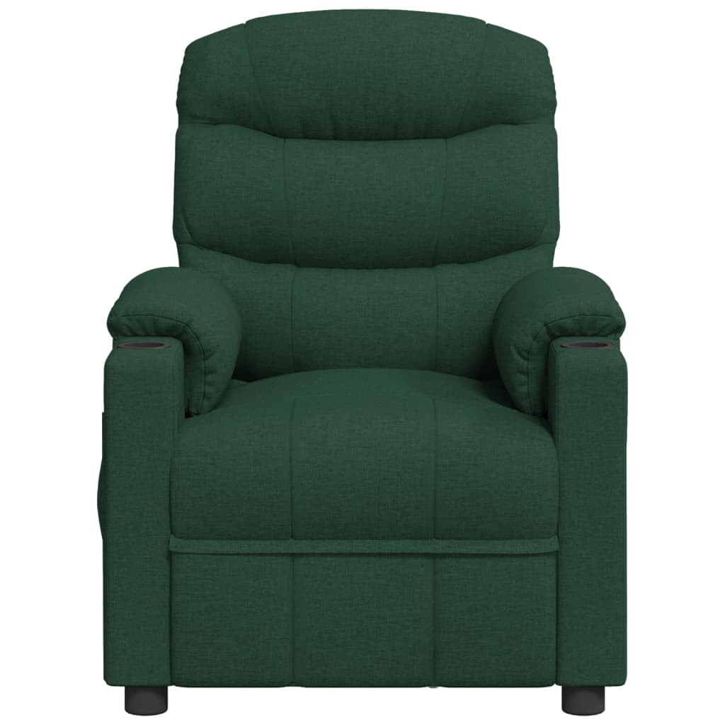 Masážní Křeslo Tmavě Zelené Textil