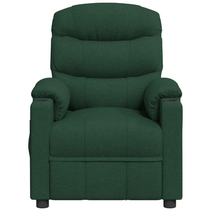 Masážní Křeslo Tmavě Zelené Textil