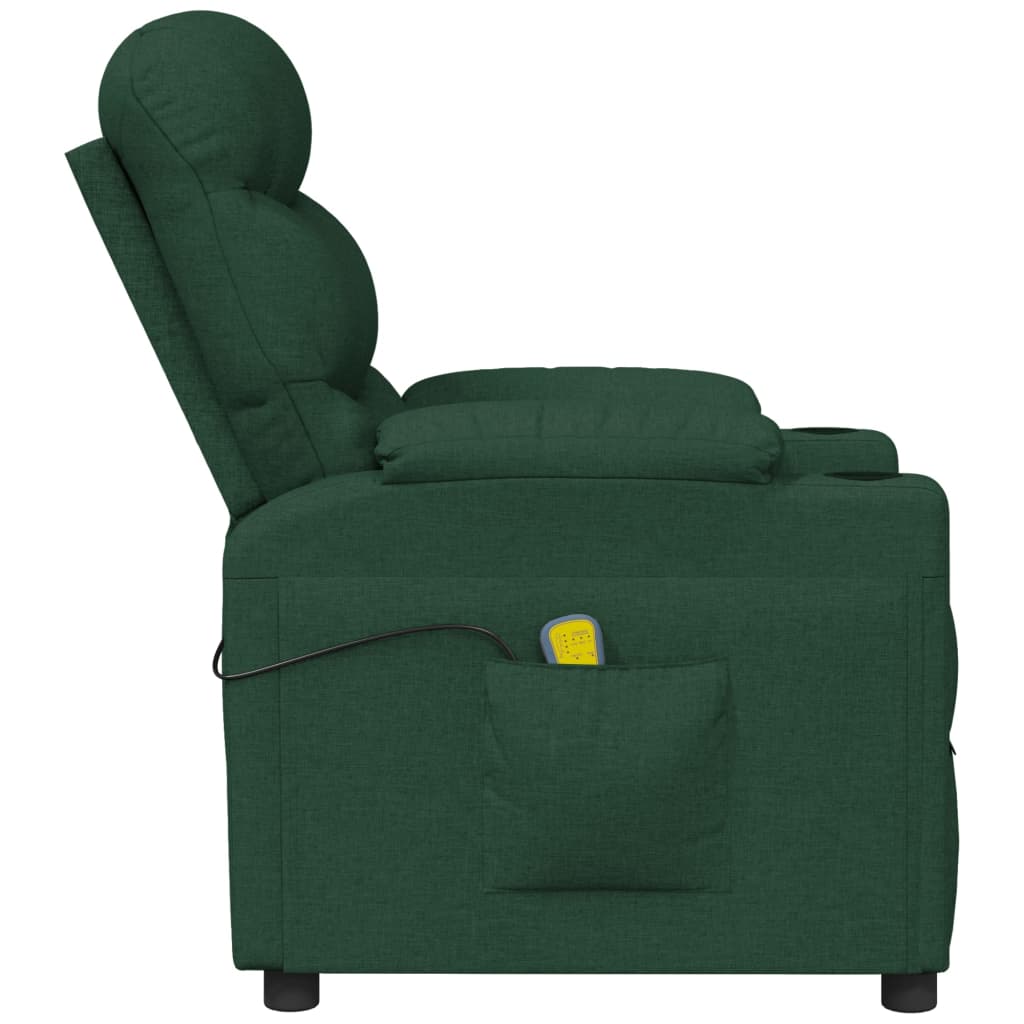 Masážní Křeslo Tmavě Zelené Textil