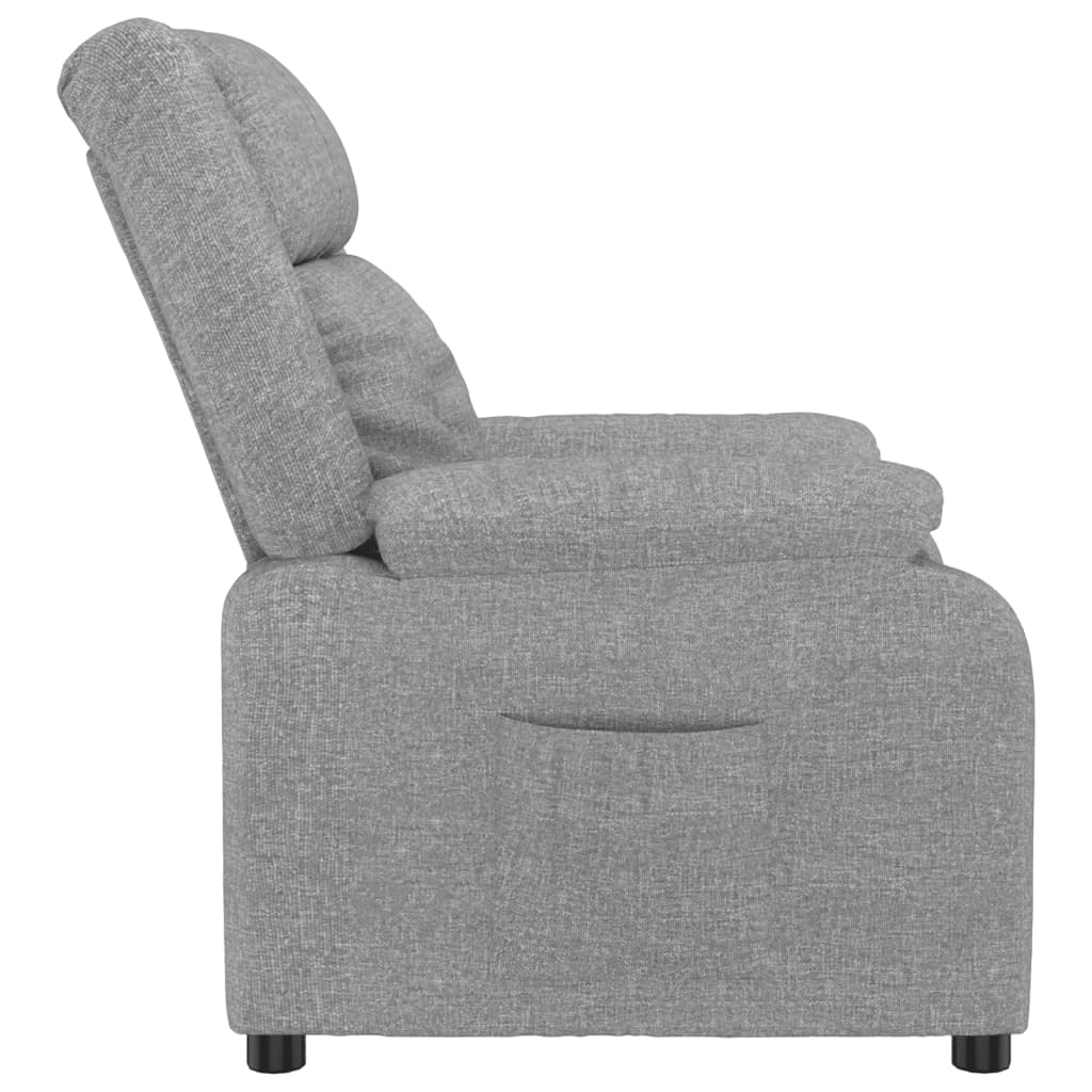 Polohovací Křeslo Světle Šedé Textil