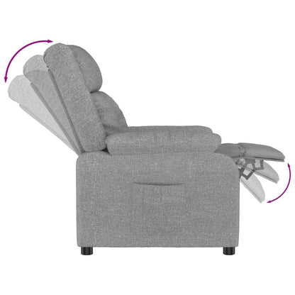 Polohovací Křeslo Světle Šedé Textil