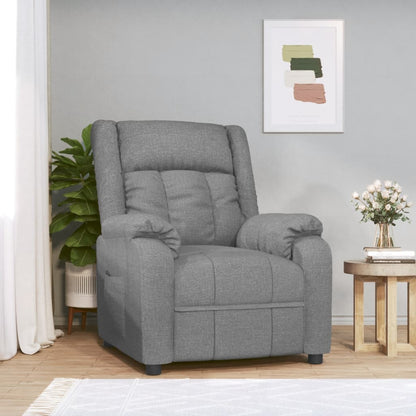 Polohovací Křeslo Světle Šedé Textil