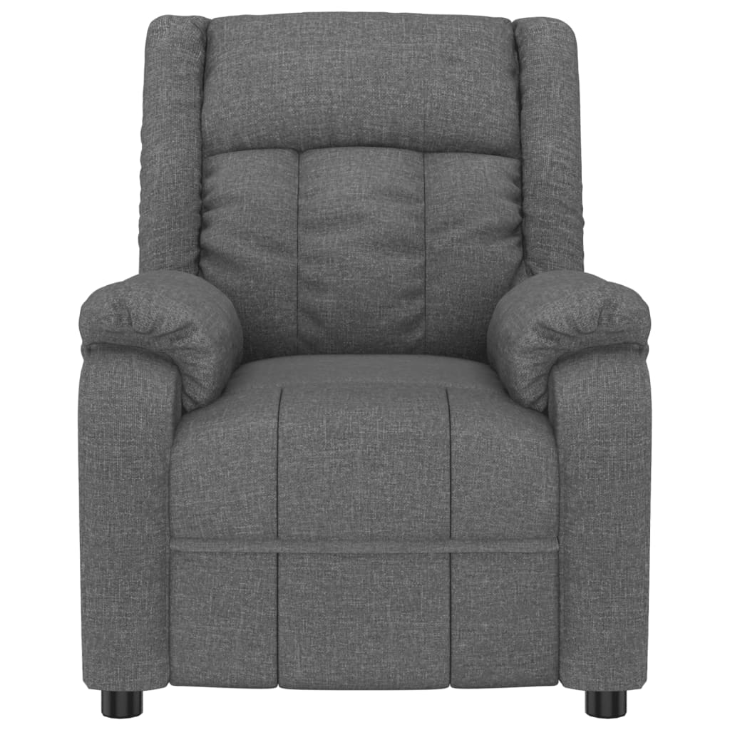 Polohovací Křeslo Tmavě Šedé Textil