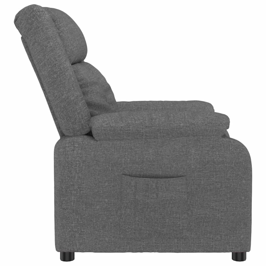 Polohovací Křeslo Tmavě Šedé Textil