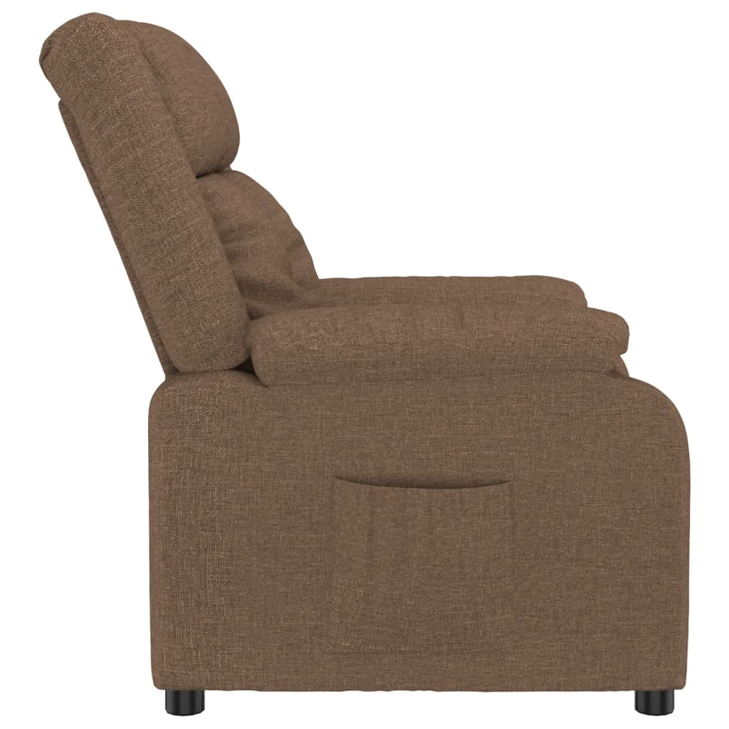 Polohovací Křeslo Hnědé Textil