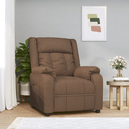 Polohovací Křeslo Hnědé Textil
