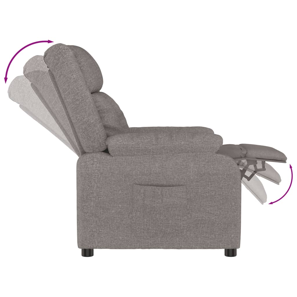 Polohovací Křeslo Taupe Textil