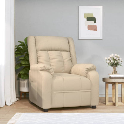 Polohovací Křeslo Krémové Textil