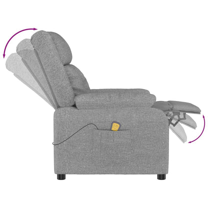 Masážní Křeslo Světle Šedé Textil