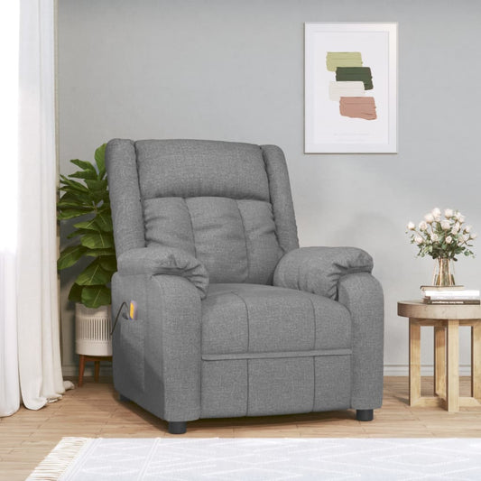 Masážní Křeslo Světle Šedé Textil