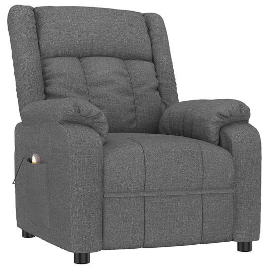 Masážní Křeslo Tmavě Šedé Textil
