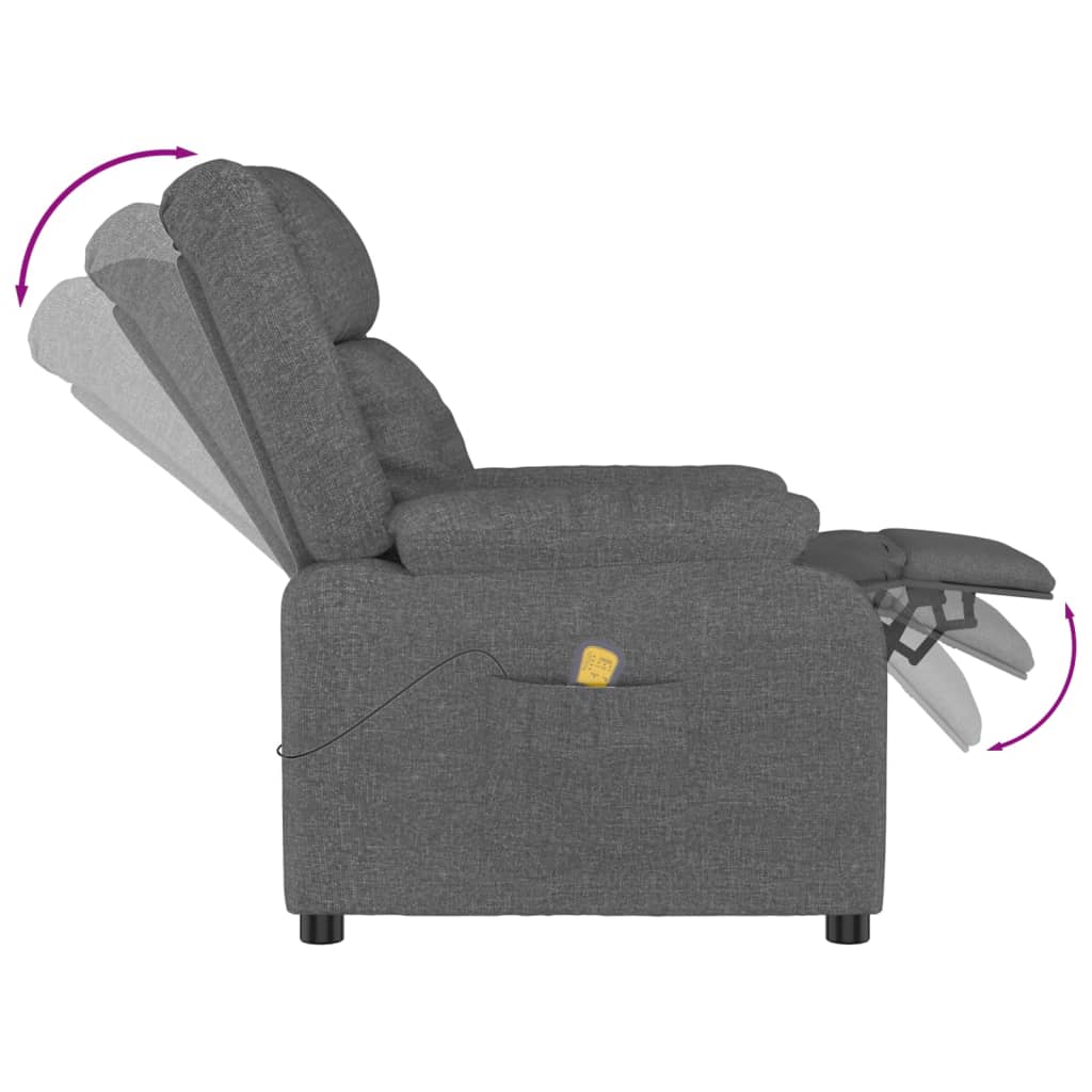 Masážní Křeslo Tmavě Šedé Textil