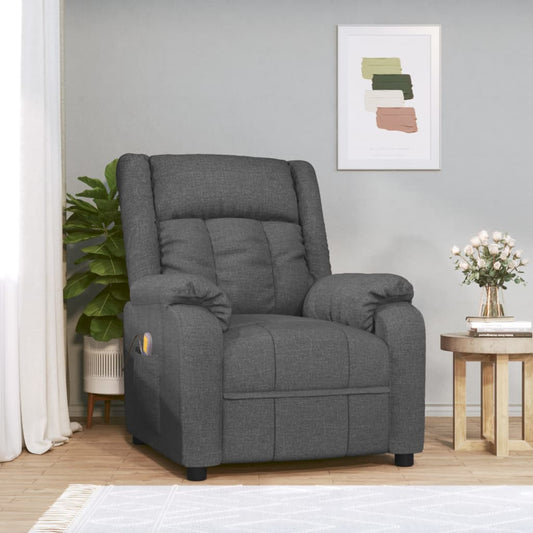 Masážní Křeslo Tmavě Šedé Textil