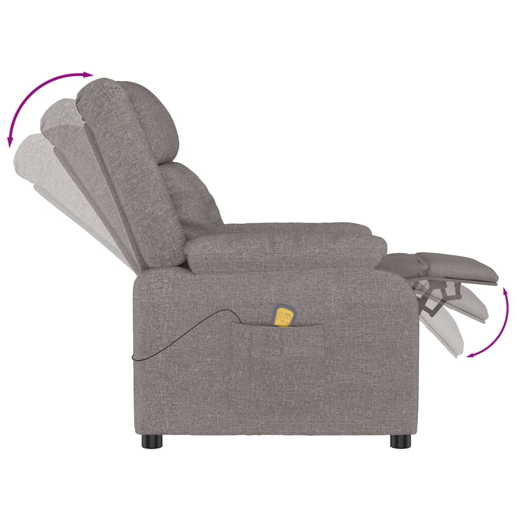 Masážní Křeslo Taupe Textil