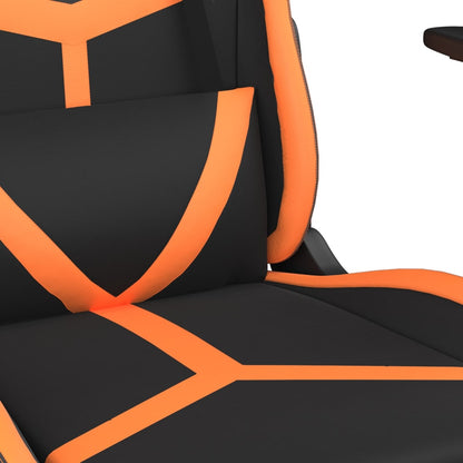 Masážní Herní Židle Černá A Oranžová Umělá Kůže
