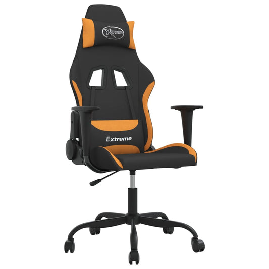 Masážní Herní Židle Černá A Oranžová Textil