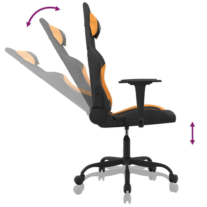 Masážní Herní Židle Černá A Oranžová Textil