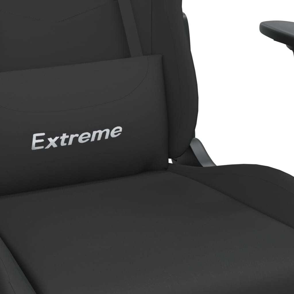 Masážní Herní Židle S Podnožkou Černá Textil