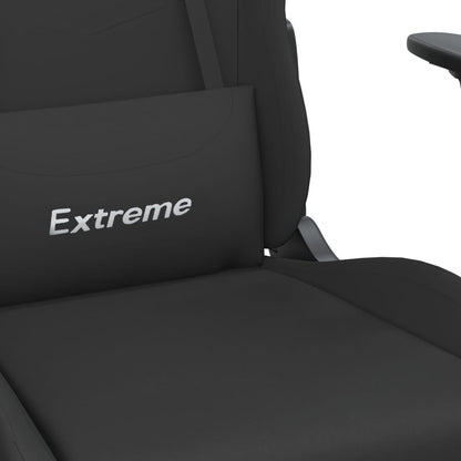 Masážní Herní Židle S Podnožkou Černá Textil