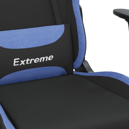 Masážní Herní Židle S Podnožkou Černá A Textil