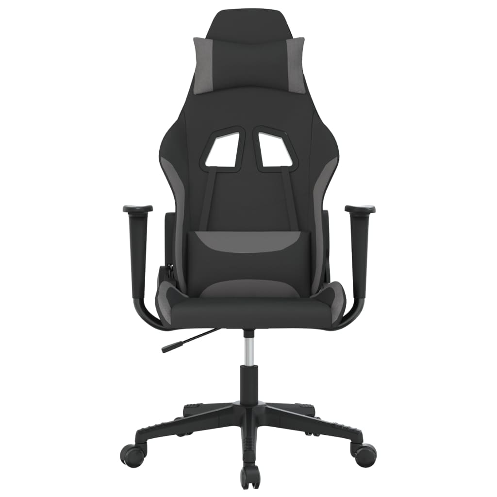 Masážní Herní Židle Černá A Světle Šedá Textil